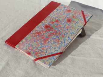 Pochette à dessin, cuir rouge