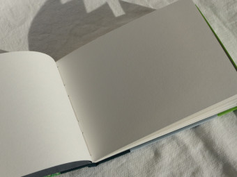Carnet aquarelle, en toile verte, papier 300g, format paysage