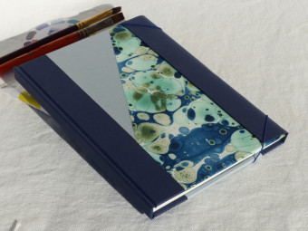 Carnet technique mixte, couverture papier bleu, papier 160g