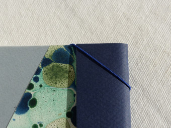 Carnet technique mixte, couverture papier bleu, papier 160g