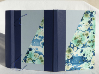 Carnet technique mixte, couverture papier bleu, papier 160g