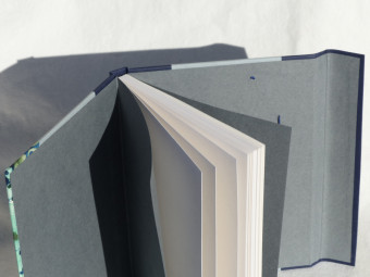 Carnet technique mixte, couverture papier bleu, papier 160g