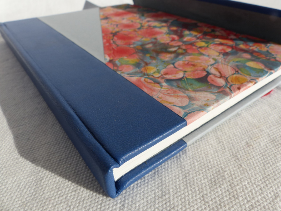 Carnet aquarelle, en cuir bleu, papier 300g