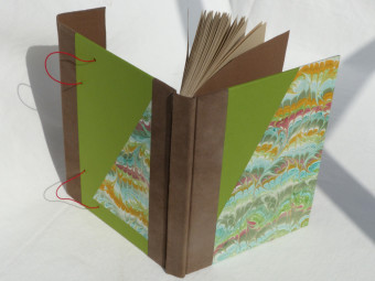 Sketchbook, brown suede, kraft paper