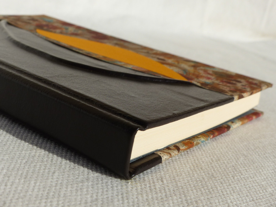 Carnet de note feuille en cuir marron