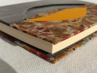 Carnet de note feuille en cuir marron