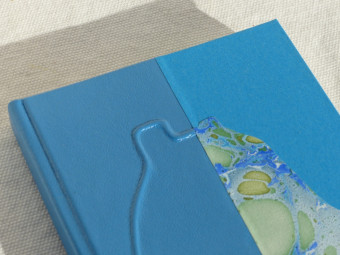 Blue leather notebook, Montségur pattern