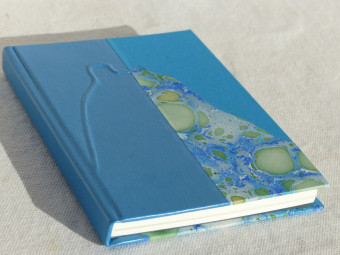 Blue leather notebook, Montségur pattern