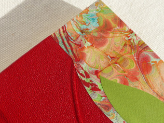 Carnet de note feuille en cuir rouge