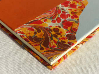 Orange leather notebook, Montségur pattern