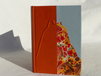 Orange leather notebook, Montségur pattern