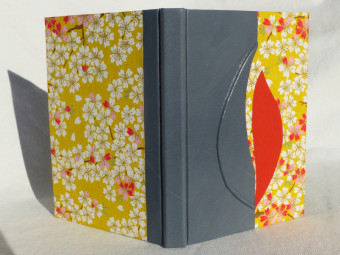 Carnet de note feuille en cuir gris