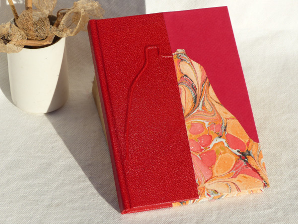 Carnet de note Montségur en cuir rouge