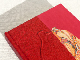 Carnet de note Montségur en cuir rouge