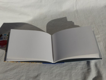 Carnet technique mixte, couverture papier bleu, papier 160g, format paysage