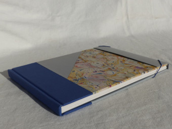 Carnet technique mixte, couverture papier bleu, papier 160g, format paysage