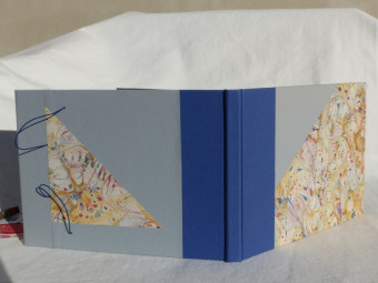 Carnet technique mixte, couverture papier bleu, papier 160g, format paysage