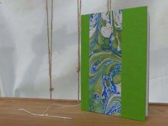 Carnet à croquis en toile verte, papier 160g