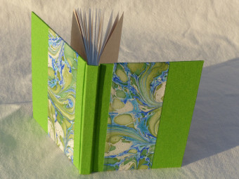 Carnet à croquis en toile verte, papier 160g