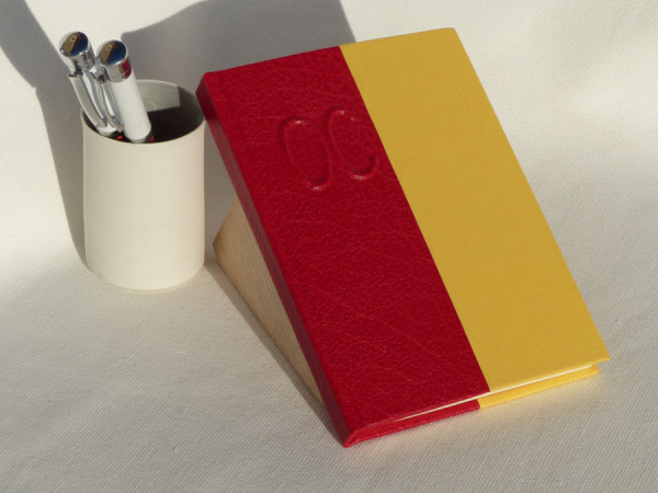 Red leather notebook, \"Occitan\" pattern