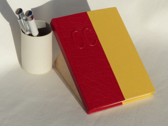 Red leather notebook, "Occitan" pattern