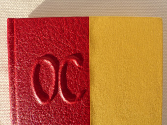 Red leather notebook, \"Occitan\" pattern