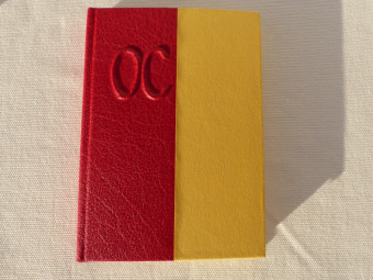 Red leather notebook, \"Occitan\" pattern