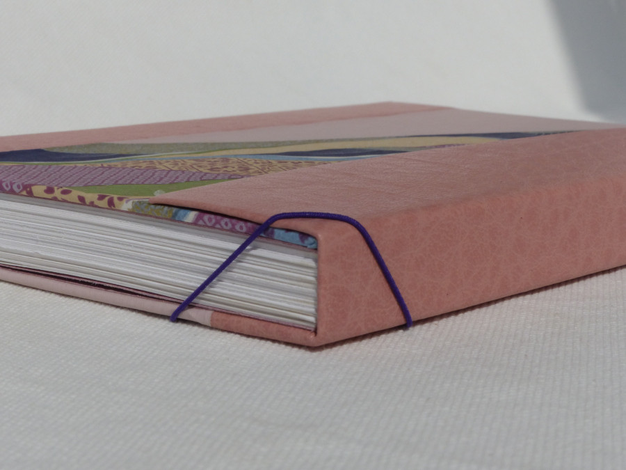 Carnet technique mixte, en cuir rose, papier 300g