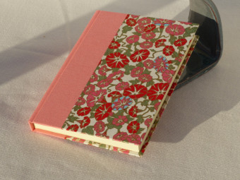 Pink cloth bound notebook