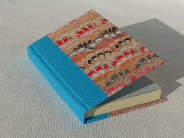 Petit carnet en toile bleu turquoise