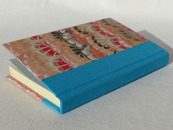 Small cloth notebook, turquoise blue