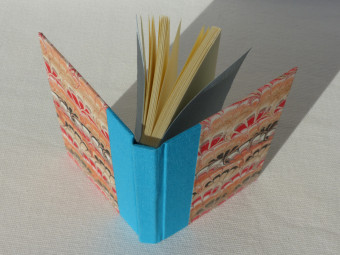 Small cloth notebook, turquoise blue