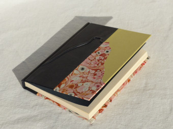 Black leather notebook, Montségur pattern