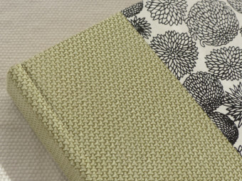 Cahier de note en cuir vert fantaisie, format paysage