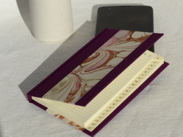 Répertoire de poche en toile prune