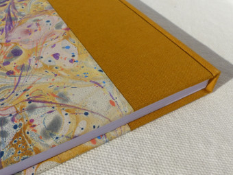Cahier de note en toile ocre